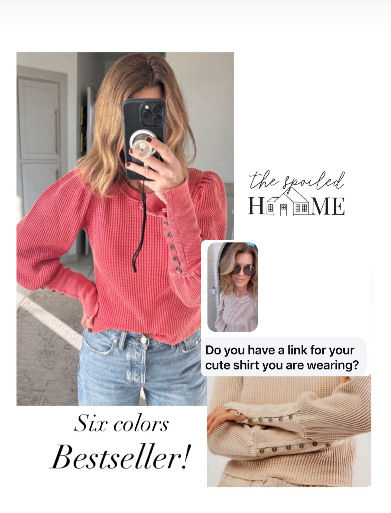 I wear a medium in this thermal @freepeople tee. New colors now available 

#LTKOver40 #LTKStyleTip