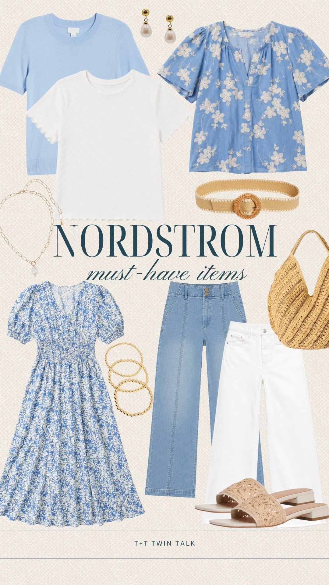 These pieces from Nordstrom are such a good mix for summer. The blue, white, and neutral tones all work together so well, making it easy to build outfits. These are the kind of pieces you’ll keep reaching for all season.

#LTKMidsize #LTKOver40 #LTKSeasonal