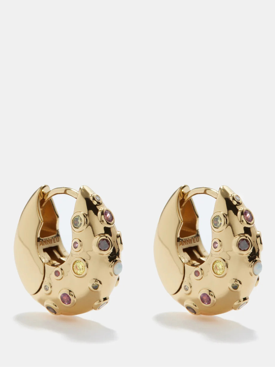 Crystal Bay 18kt gold-plated hoop earrings | Matches (UK)