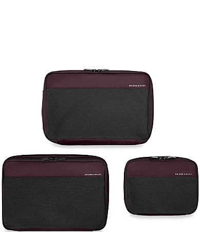 Briggs Riley Travel Essentials Collection Carry On Packing Cube 3-Piece Set - Plum | Dillard's