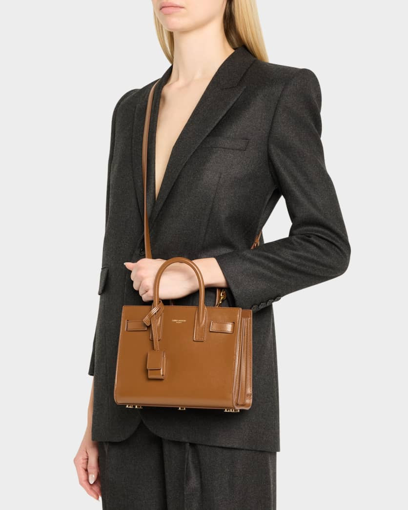 Saint Laurent Sac De Jour Nano Top-Handle Bag in Smooth Leather | Neiman Marcus
