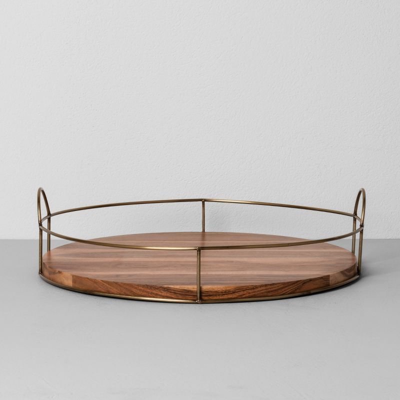 16" Round Wood and Wire Tray - Hearth & Hand™ with Magnolia | Target