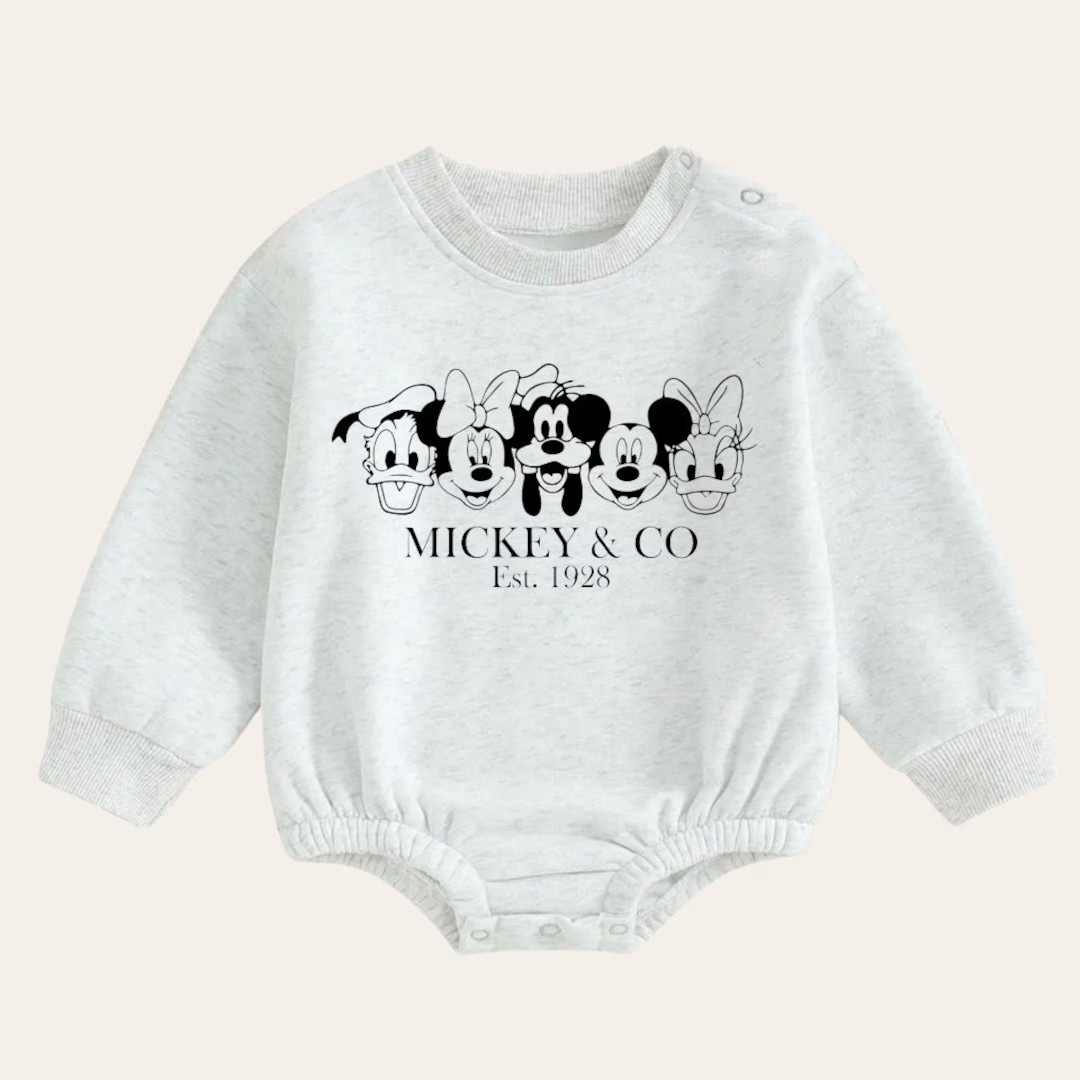 Soft Warm Fleece Baby Mickey Oversized Sweatshirt Romper / - Etsy | Etsy (US)