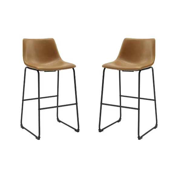 Set of 2 Urban Faux Leather Bar Stools - Saracina Home | Target