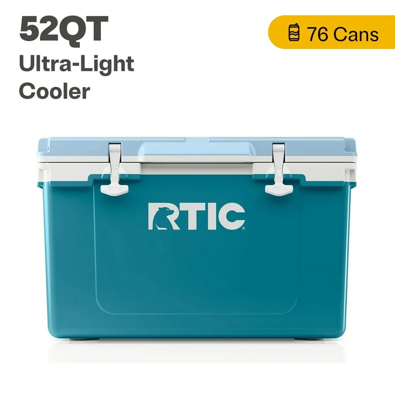 RTIC 52 QT Ultra-Light Hard-Sided Ice Chest Cooler, Deep Harbor and RTIC Ice, Fits 76 Cans | Walmart (US)