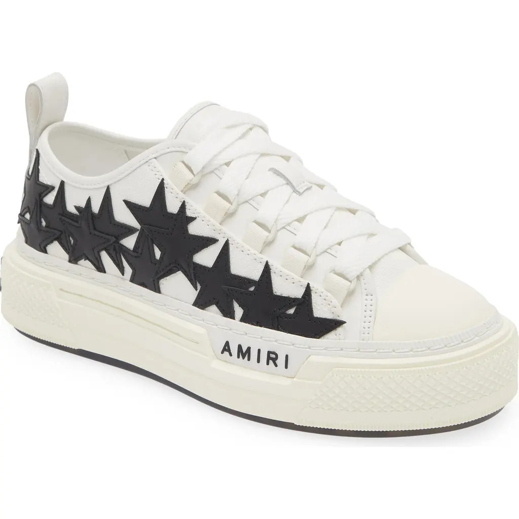 AMIRI Stars Court Sneaker in White Black at Nordstrom, Size 7Us | Nordstrom
