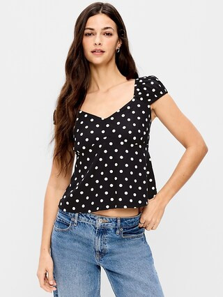 Fitted Cap-Sleeve Top | Old Navy (US)