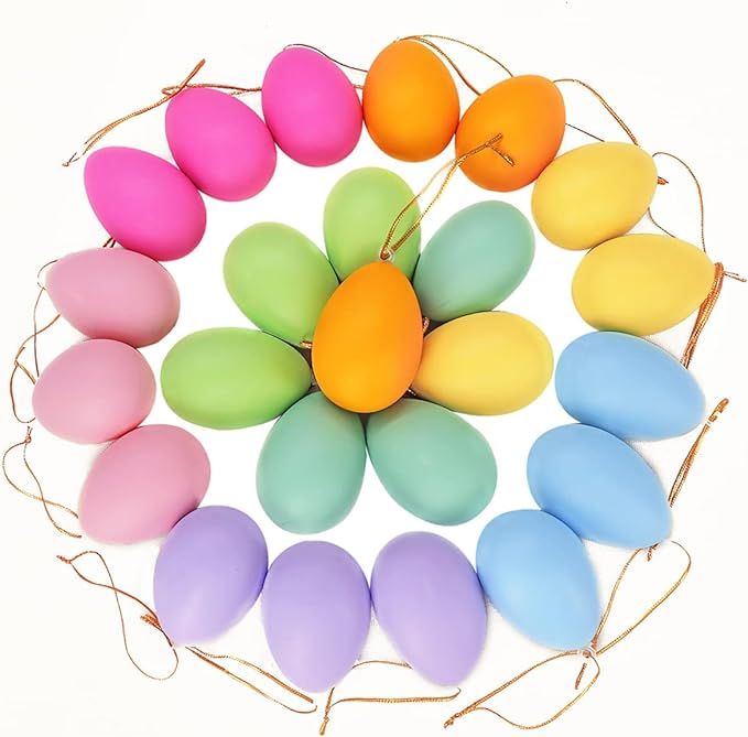 Ivenf Easter Tree Decorations, 24 pcs Easter Egg Ornaments, Easter Tree Ornaments Plastic Eggs De... | Amazon (US)