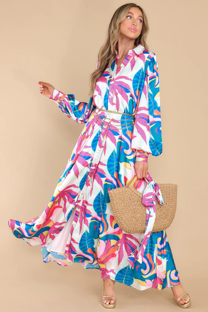 Run Away Together White Floral Dress | Red Dress 