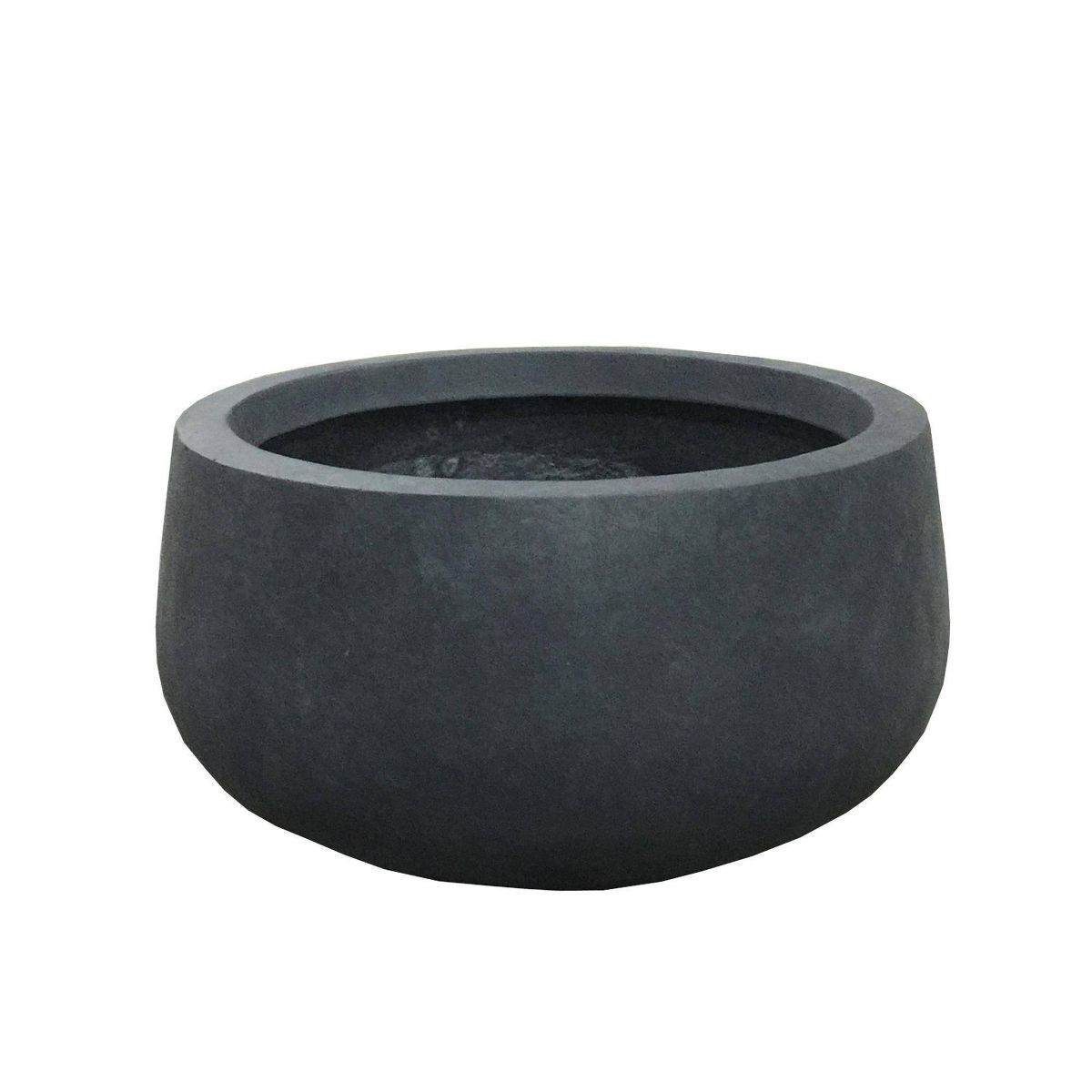Rosemead Home & Garden, Inc. 16" Wide Kante Lightweight Concrete Outdoor Bowl Planter Pot Charcoa... | Target