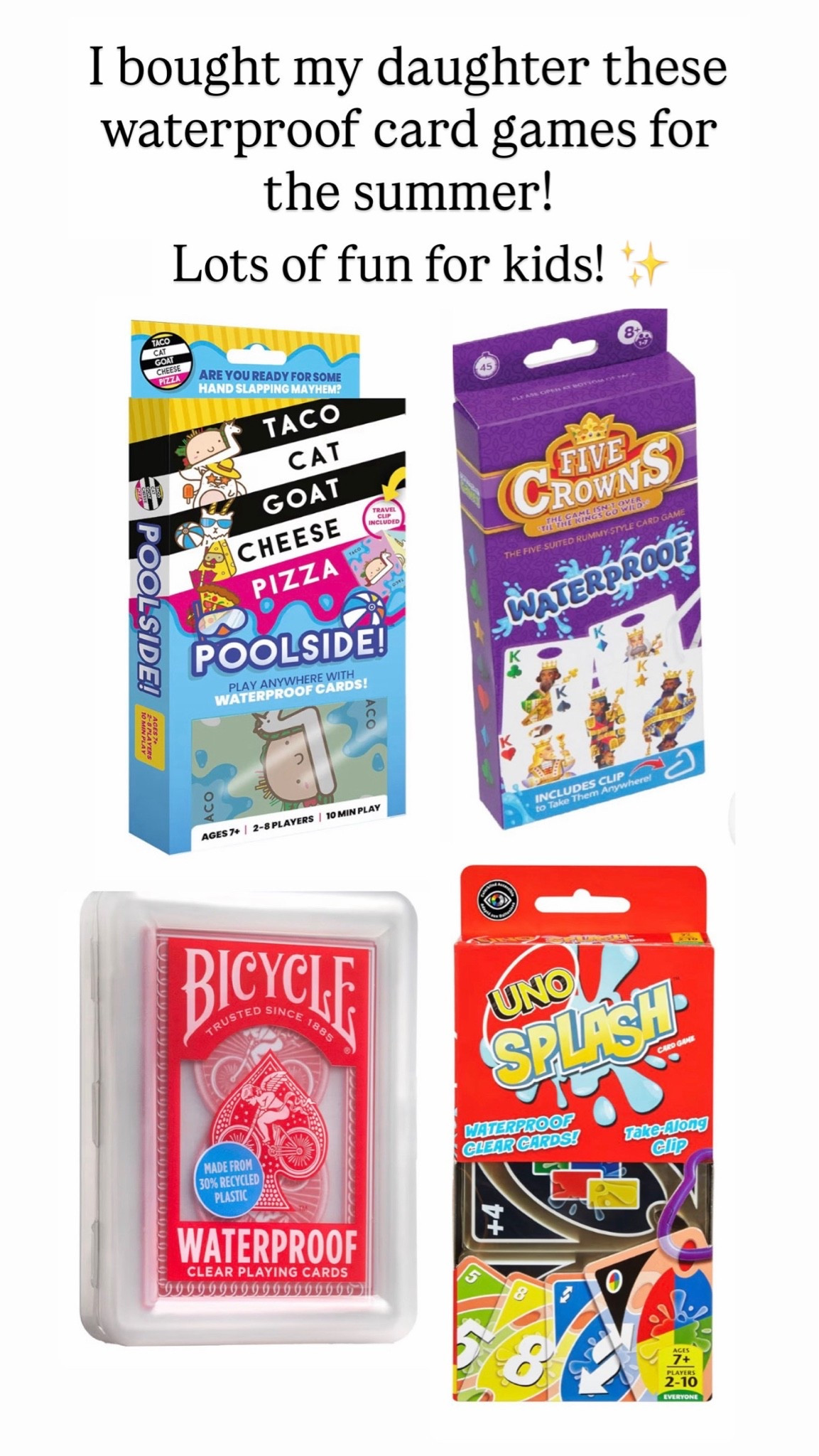 Waterproof card games for kids

#LTKKids