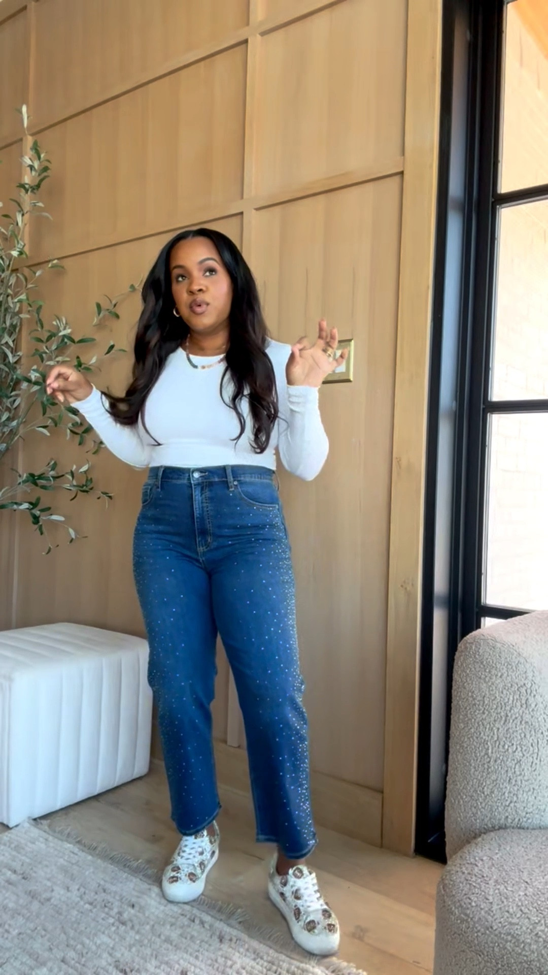 $29 comfy bling jeans from Walmart! #WalmartPartner @WalmartStyle @SofiaVergara #WalmartStyle

#LTKHoliday #LTKFindsUnder50 #LTKStyleTip