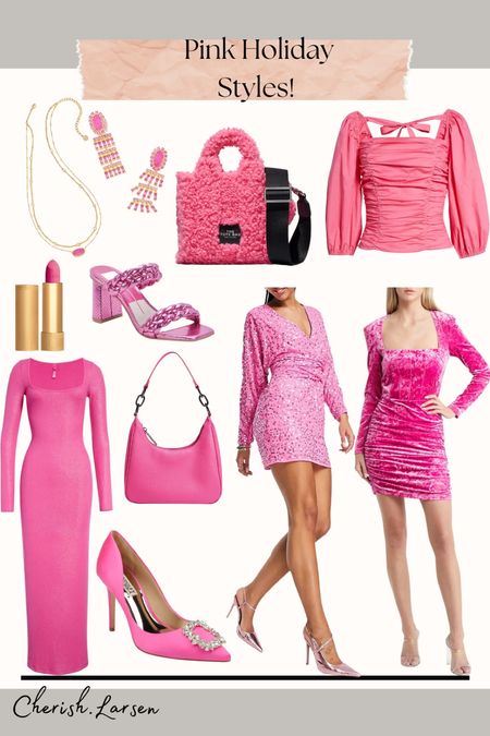The cutest pink holiday styles - mostly from Nordstrom. A couple pieces of jewelry from Kendra Scott in the Barbie collection. Added some shoes, dresses, bags, and more.

#LTKHoliday #LTKshoecrush #LTKGiftGuide