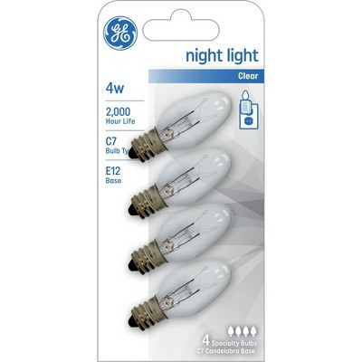 GE 4pk 4W Incandescent Nightlight Bulbs E12 Base Clear | Target