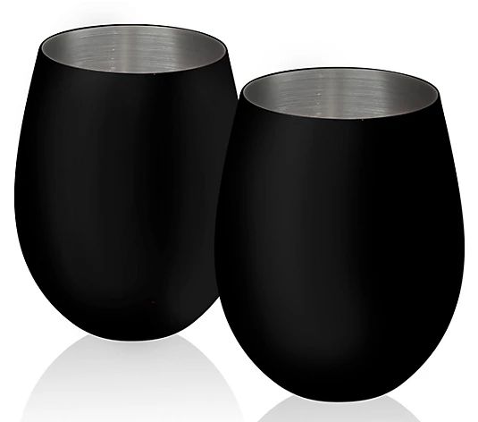 Artland Colton Set of 2 Chalkable Stemless Wine Glasses - QVC.com | QVC