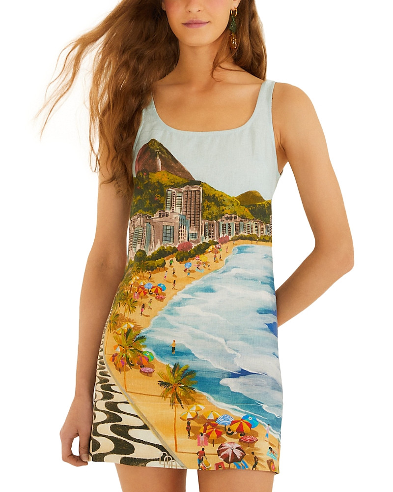 Farm Rio Copacabana Beach Linen Mini Dress | Bloomingdale's (US)