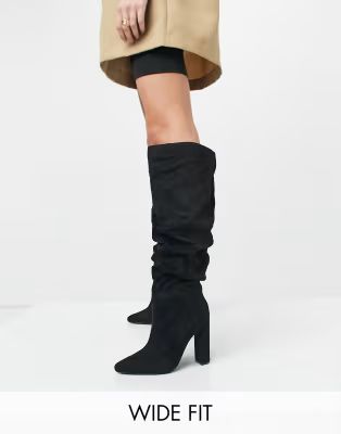 Z_Code_Z Wide Fit Vanda slouch knee boots in black | ASOS (Global)