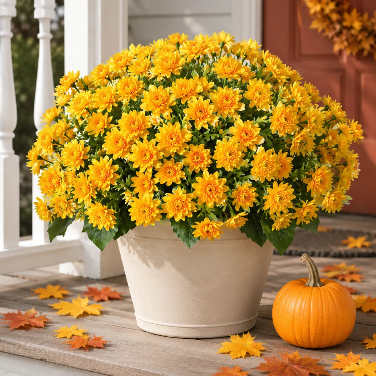 2 Pack Artificial Fall Mum Flowers with UV Resistant Design | Wayfair North America