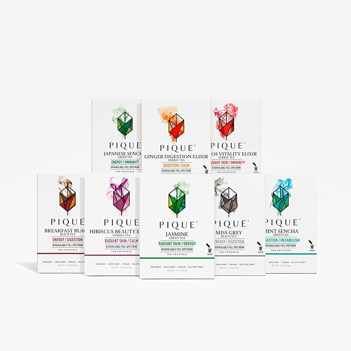 Pique Tea Organic Variety Tea Crystals Sampler - Immune Support, Gut Health, Fasting - 112 Single... | Amazon (US)