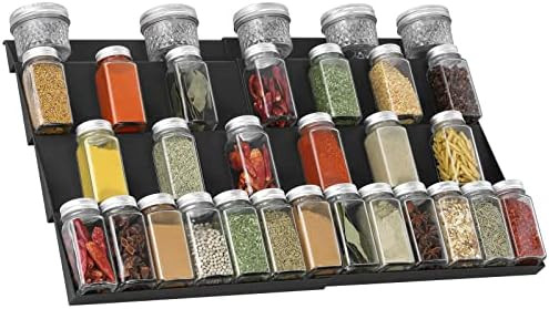 QIZENME Spice Rack, Spice Drawer Organizer for Kitchen Drawer- 12" to 24" Adjustable 4 Tier Seaso... | Amazon (US)
