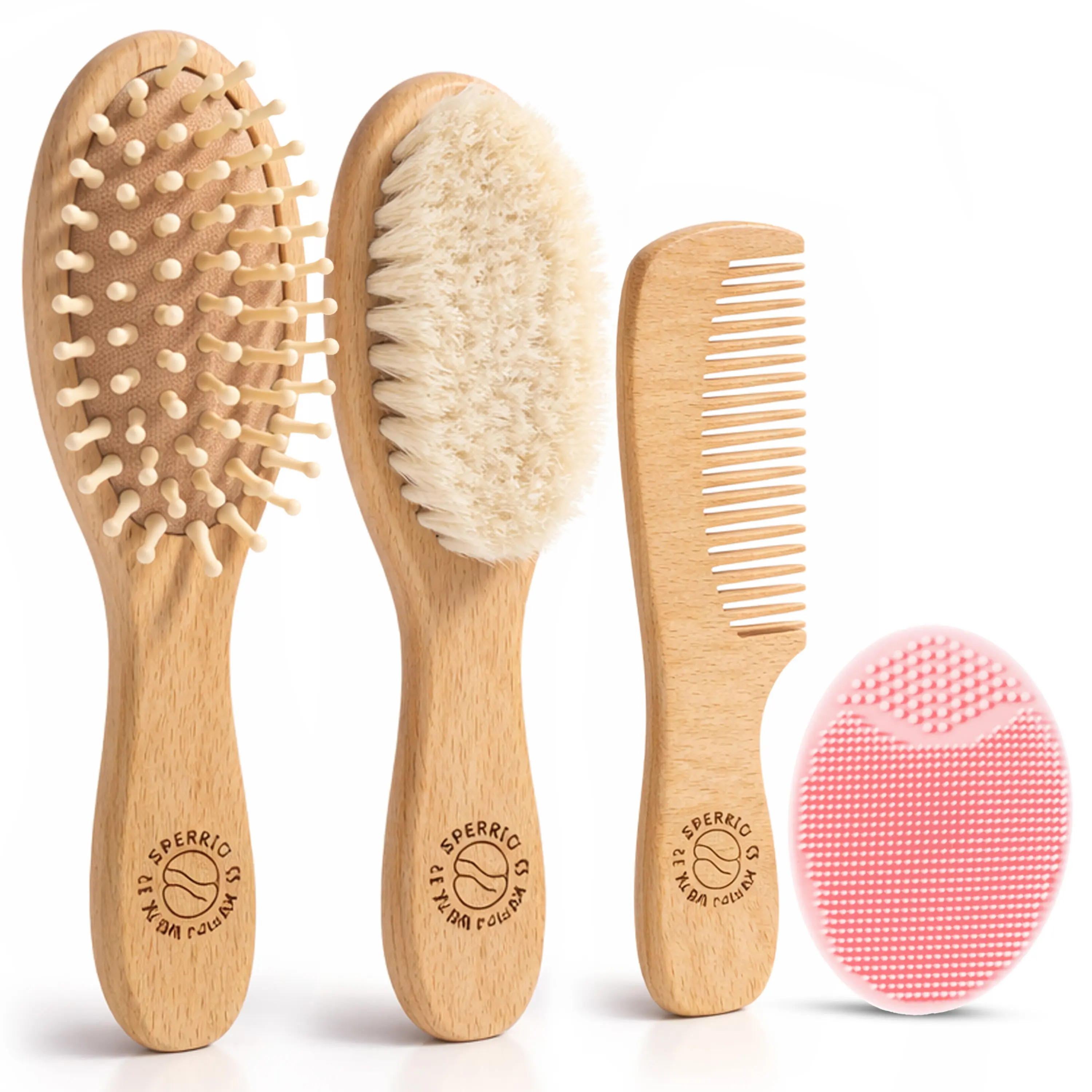 Sperric Wooden Baby Hair Brush with Soft Bristle and Comb Set | Nordstrom | Nordstrom