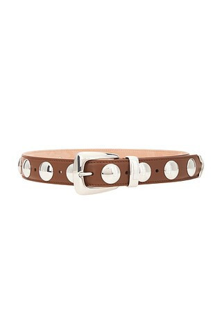 KHAITE Benny 30mm Stud Belt in Dark Tan - Brown. Size 70 (also in ). | FWRD 