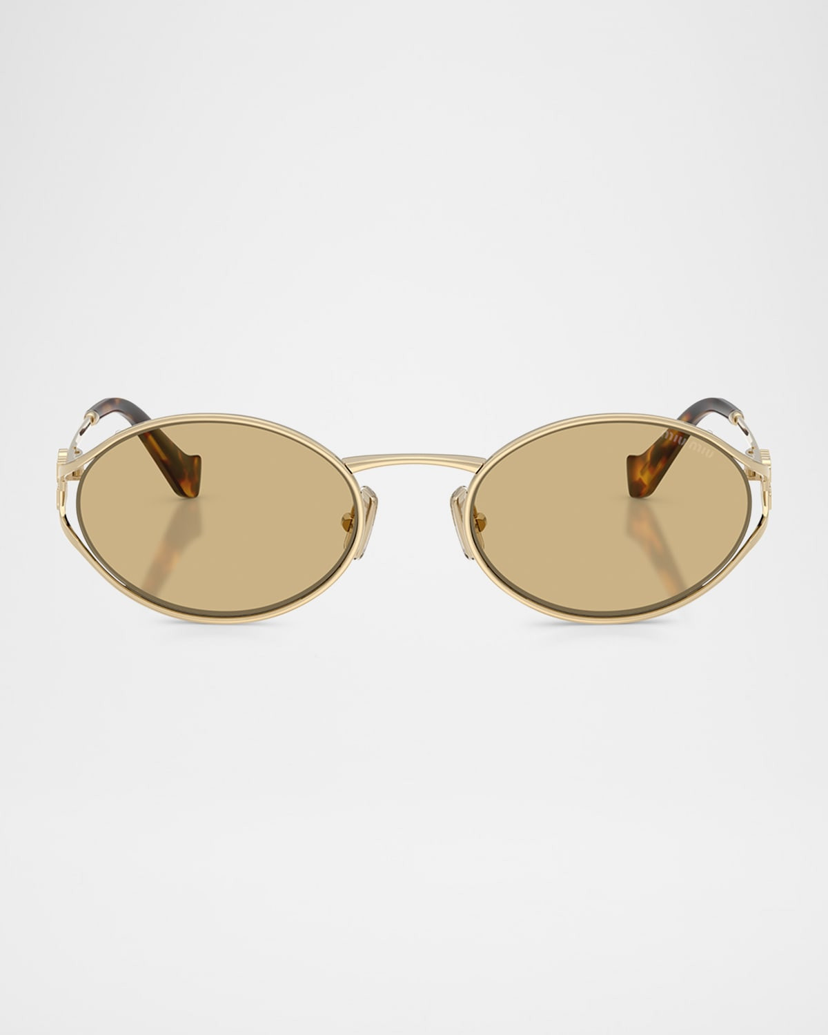 MU 52YS Metal Oval Sunglasses | Neiman Marcus