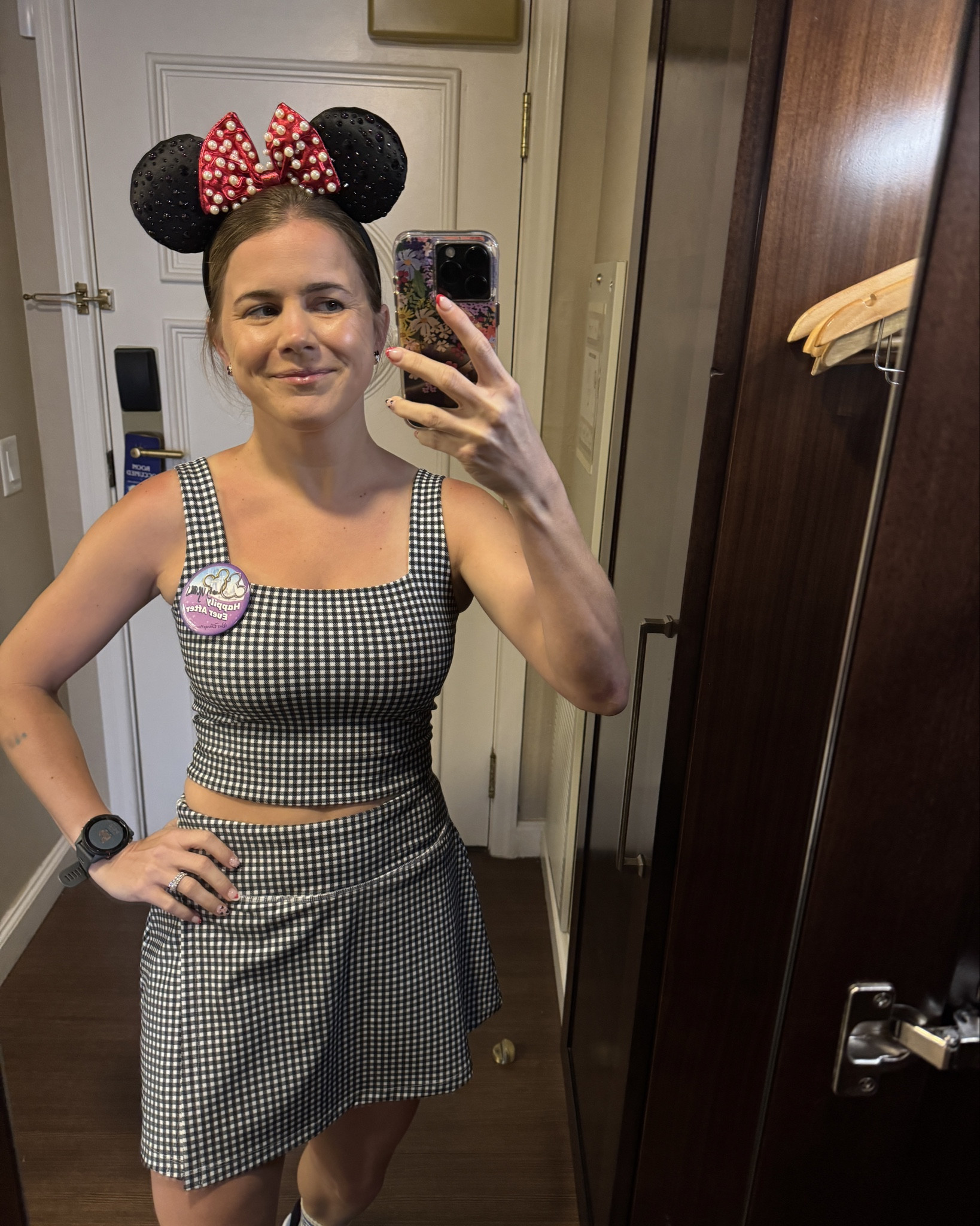Day 2 at Magic Kingdom ❤️ matching YPB set from Abercrombie, Baublebar earring and Minnie ears, and some comfy Saucony walking shoes. 

#LTKFamily #LTKActive #LTKTravel
