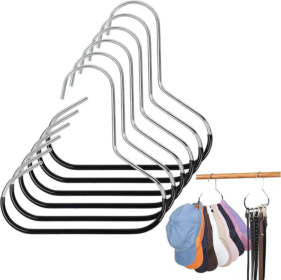Hat Organizer Belt Hanger for Closet 6pcs Black Baseball Caps Organizer for Closet Hat Racks for ... | Amazon (US)