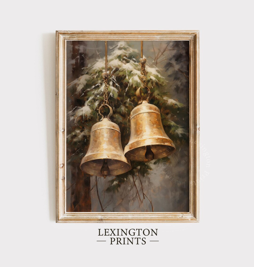 Vintage Christmas Jingle Bells Christmas Print Christmas Brass Bells Christmas Printable Holiday ... | Etsy (US)
