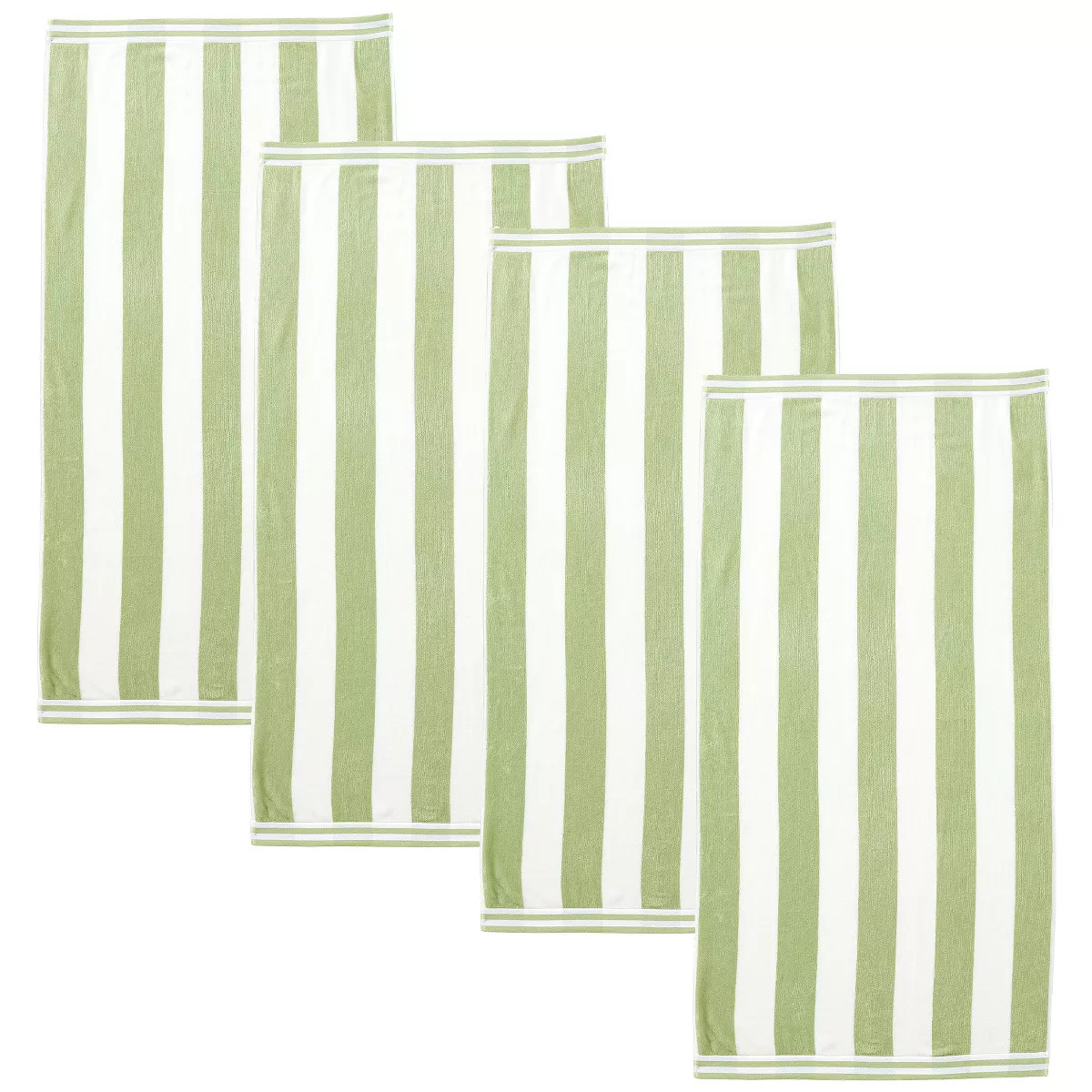 Cotton Cabana Pastel Stripe Beach Towel 4 Pack - Great Bay Home (4 Pack- 30" x 60", Eucalyptus Gr... | Target