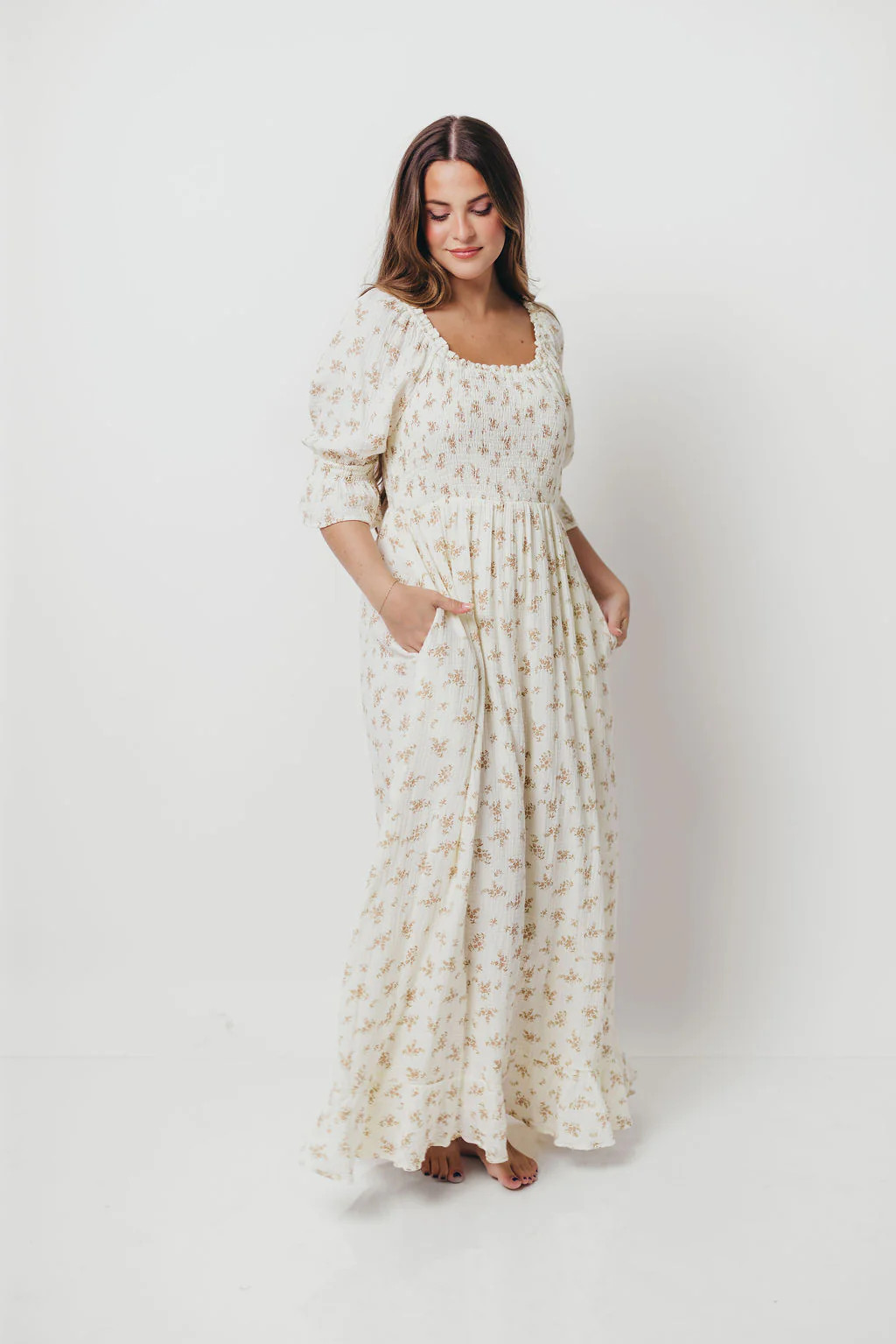 Sienna Maxi Dress in Cream | Worth Collective