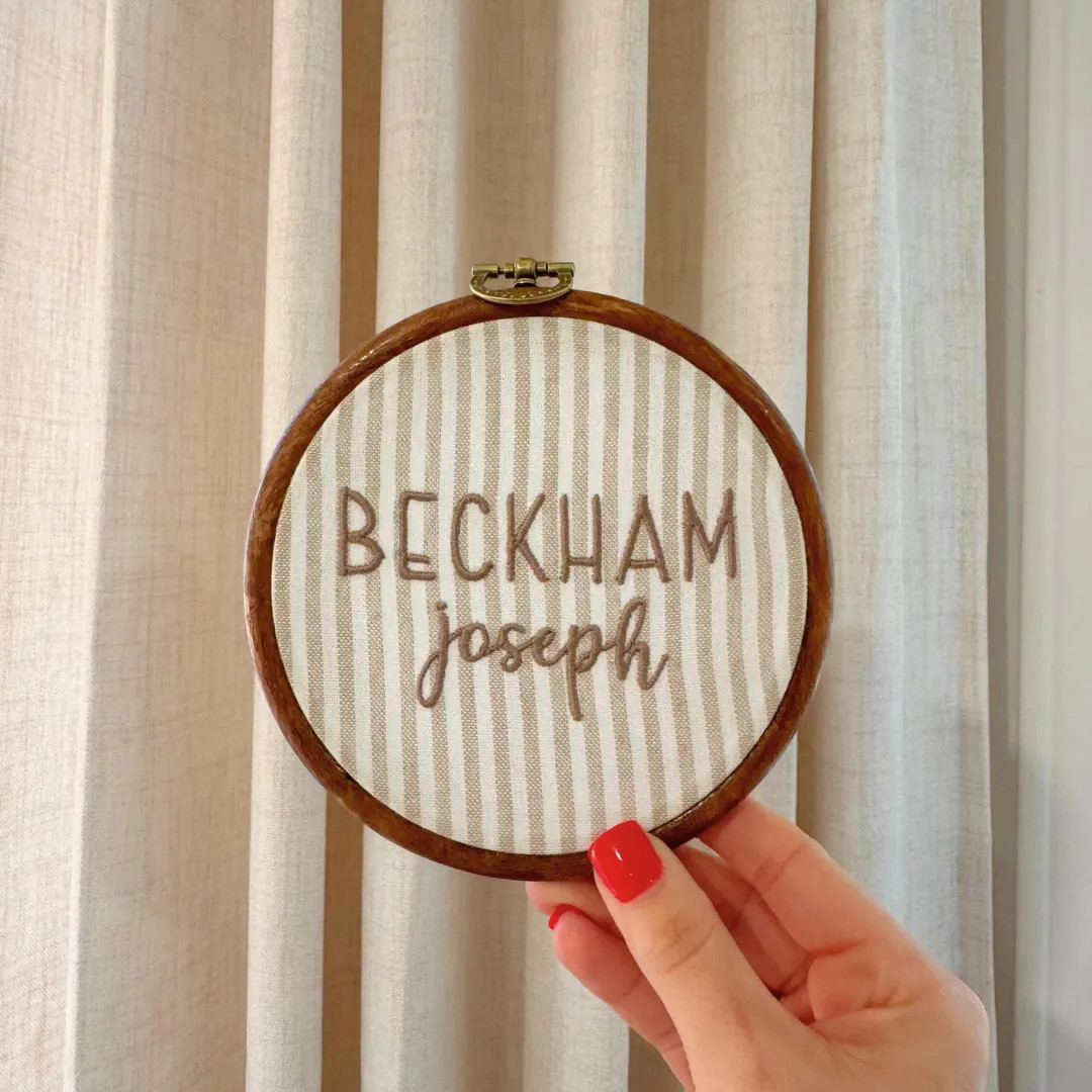 Baby name sign embroidered announcement, Newborn birth announcement plaque, Name birth announceme... | Etsy (Global)