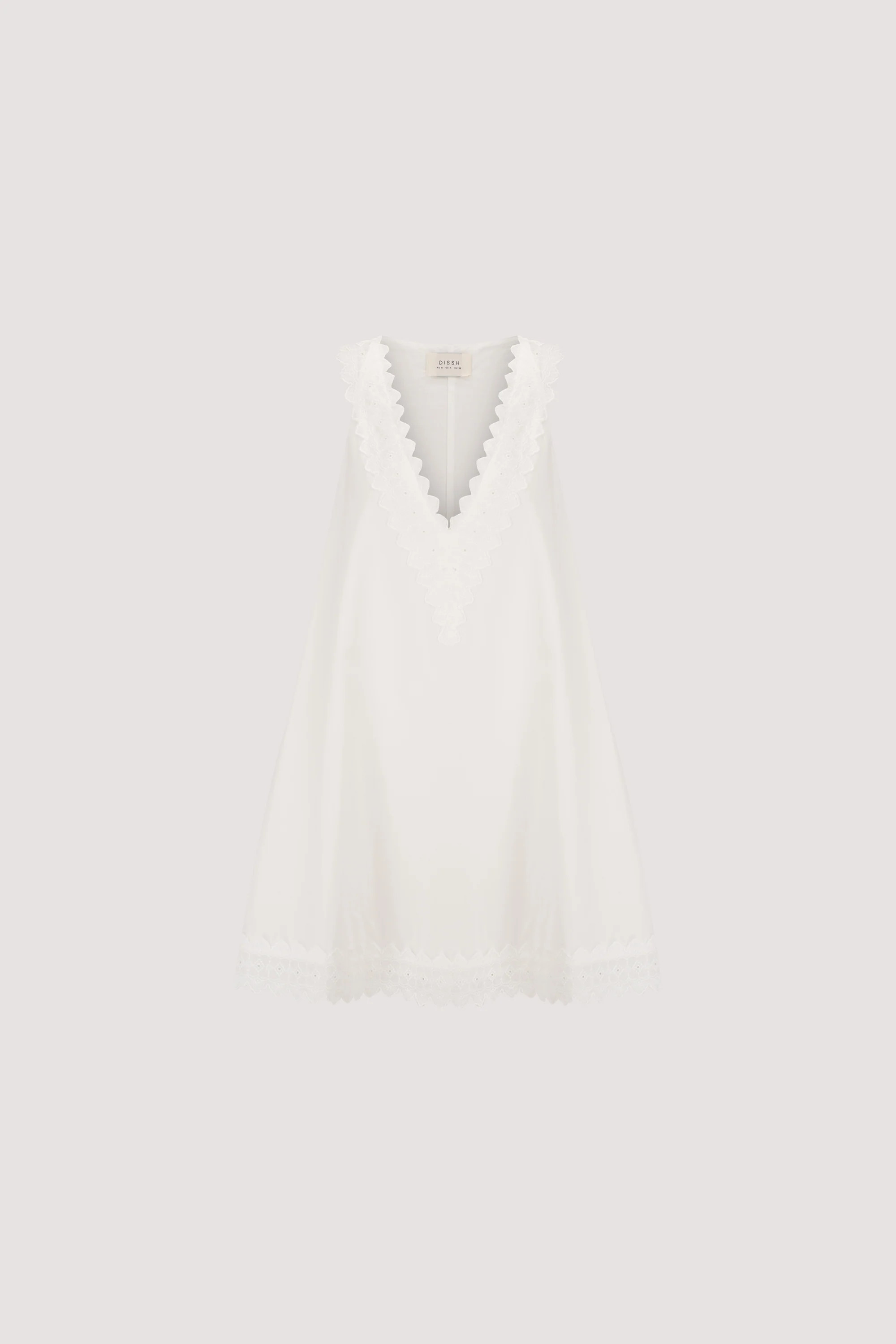 ANNABEL WHITE SLEEVELESS V NECK MINI DRESS | DISSH
