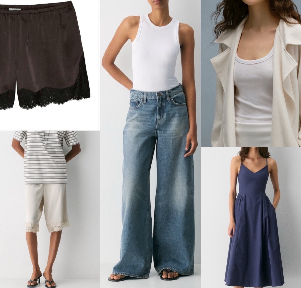 Aritzia faves 
Denim jeans tts 
Satin shorts 