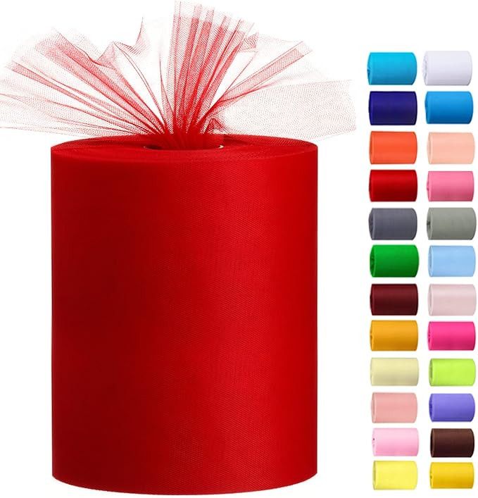 Tulle Rolls 6” by 100 Yards (300 feet) Tulle Roll Spool Fabric for DIY Tutu Skirts Wedding Baby... | Amazon (US)