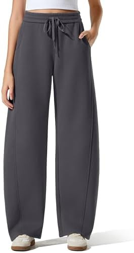 G4Free Flurrylux Fleece Lined Baggy Barrel Sweatpants Cotton Wide Leg Lounge Pants with Pockets | Amazon (US)