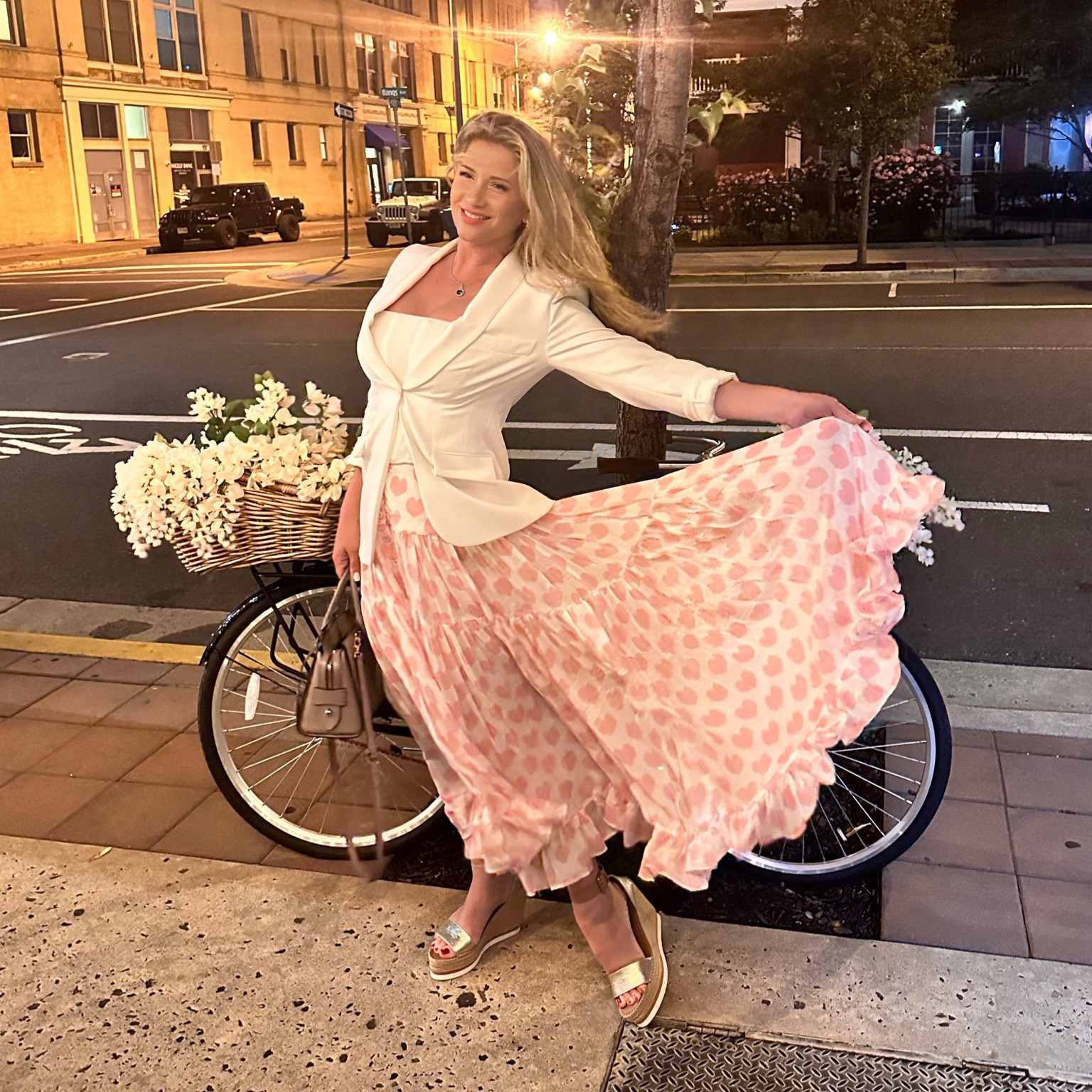 Silky Flowy skirts and dresses are so coveted this summer and Alexandra Miro is doing it so great! I’m in love with this skirt! Also available in red!
I’m wearing size M 
I paired it with a white blazer by Zara
A white Corset
Platform sandals from See by Chloe

#LTKtravel #LTKSeasonal #LTKFind