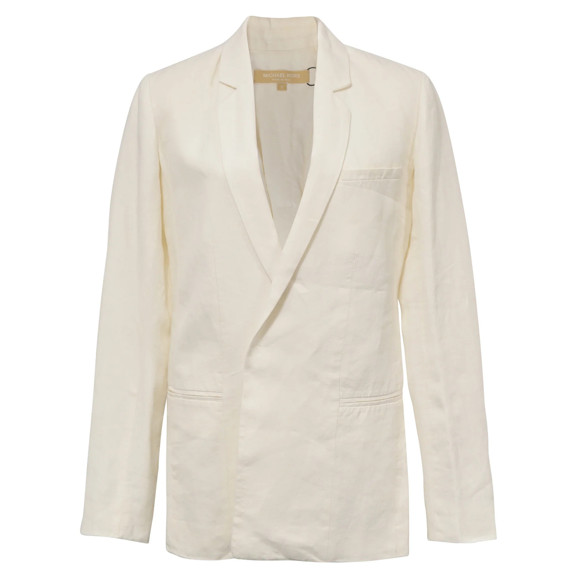 Michael Kors Blazer in White Linen | Shop Simon