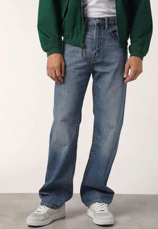 Calça Jeans GAP Reta Loose Azul | Dafiti (BR)