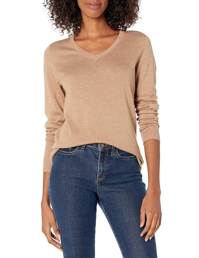 Amazon Essentials Women's Classic-Fit Lightweight Long-Sleeve V-Neck Sweater (Available in Plus S... | Amazon (US)