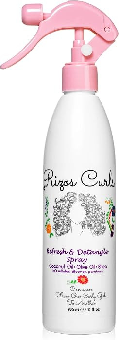Rizos Curls Refresh & Detangle Spray \u2013 Detangling & Curl Leave-In with Coconut Oil \u2013 No... | Amazon (US)