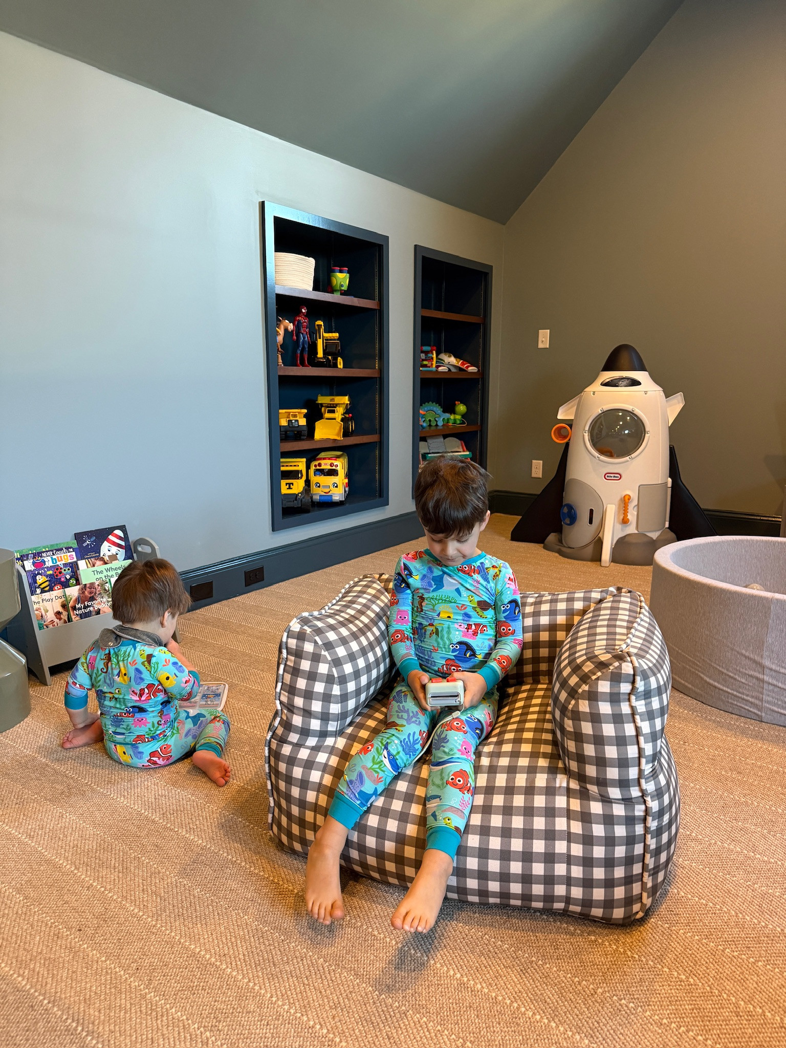 The new game room all moved in 😅

Finding Nemo, Nemo Pjs, kids pjs, copper bibs, matching set, baby, bottle, spill proof, boy mom, Grace white 

#LTKHome #LTKKids #LTKBaby