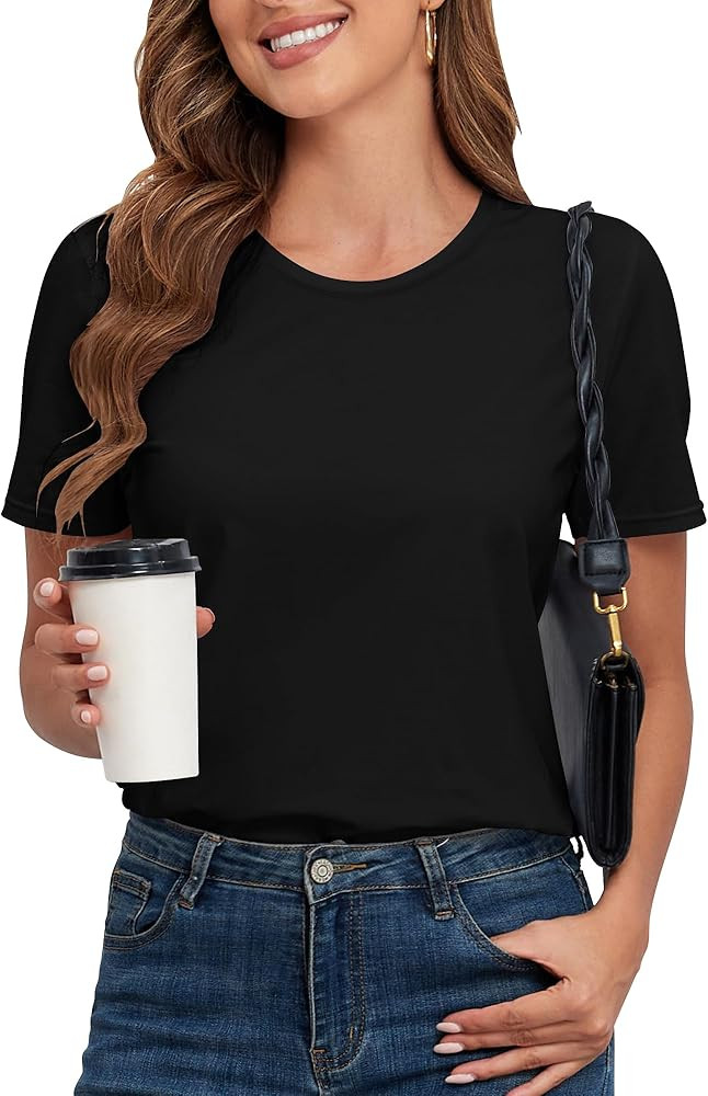PALINDA Women's T Shirts Classic Fit Tee Shirt Short Sleeve Crew Neck Summer Tops | Amazon (US)