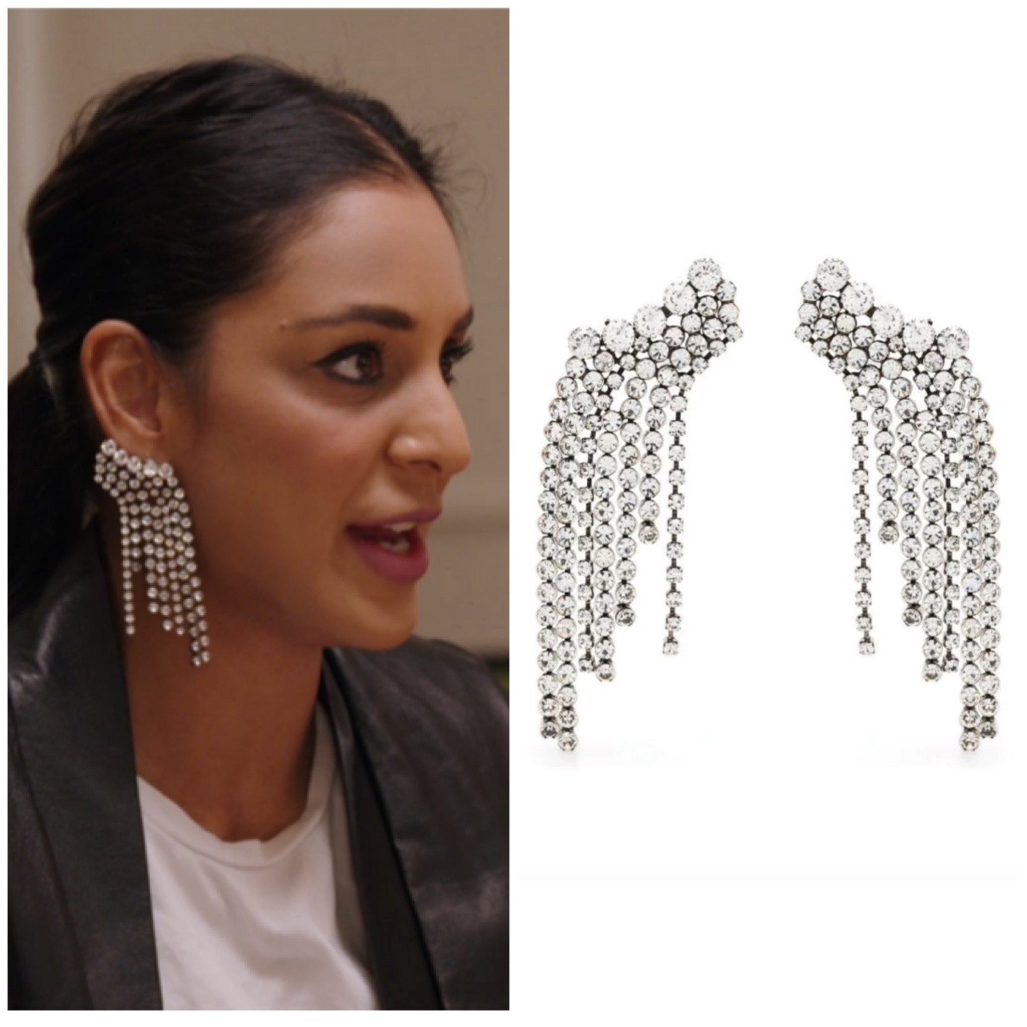 Jessel Taank’s Crystal Fringe Waterfall Earrings