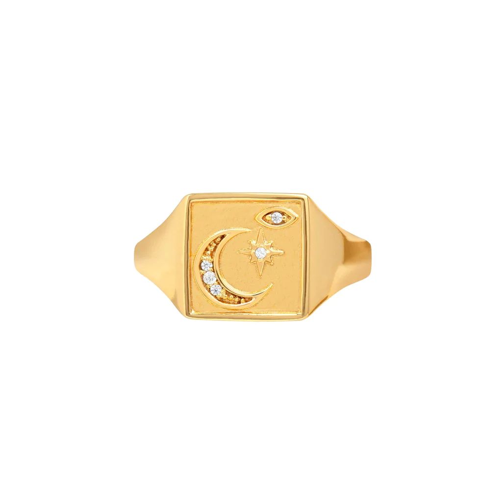 Celestial Signet Ring in Gold | Astrid and Miyu