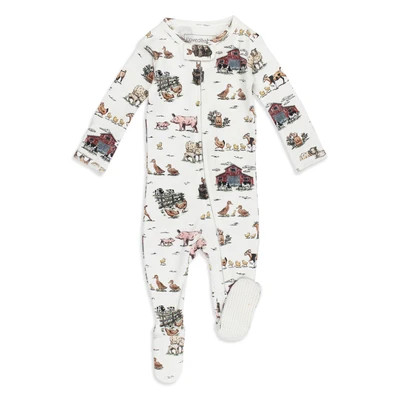 Farm Friends | Organic Zipper Footie | L'ovedbaby