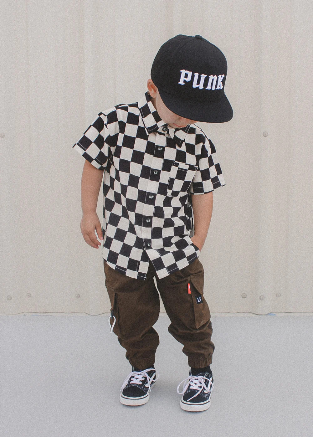 Checker Button-Up 6-12M | Little Trouble