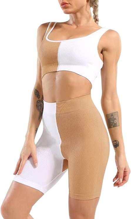 OLCHEE Women's 2 Piece Workout Outfit - Seamless Legging and Sports Bra Yoga Set | Amazon (US)