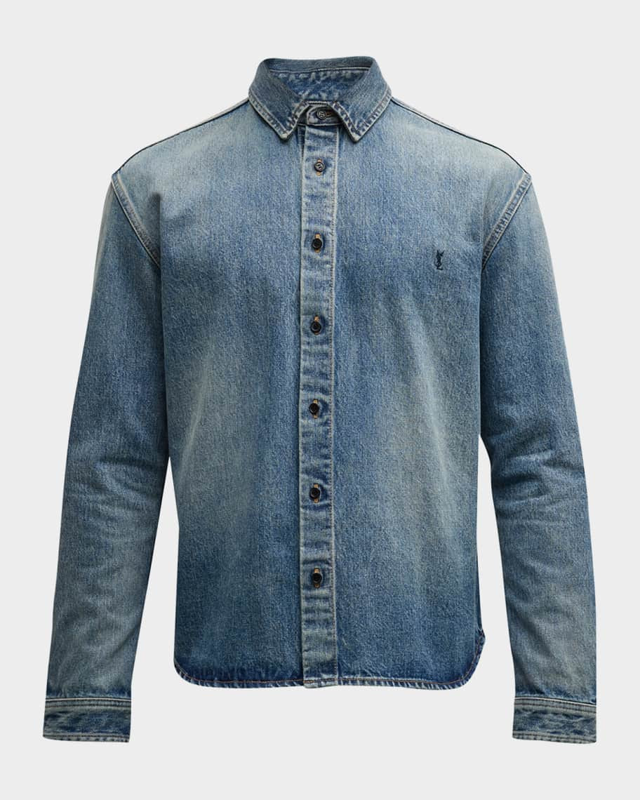 Saint Laurent Men's Denim Shirt | Neiman Marcus